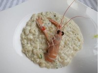 レモン風味の手長エビのリゾット、ほのかなレモン味が絶品でした 