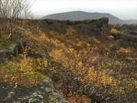 クヴェルフィヤットルHverfjall（環状火山）が見えます。　大きい。 この火山、ハイキングコースがあって登頂出来るみたい。