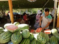交河故城のスイカ売り