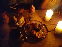 Olde hansaの食事、鹿肉料理
