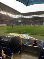 サッカー観戦。近い！