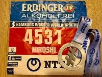 ハンブルグトライアスロン大会　ゼッケンとメダル