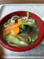ウィーン中央駅のフードコートにあったうどんです。
