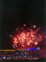 ホテルのベランダ真正面で花火が！