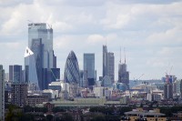 天文台のある丘の上から、ロンドンのビル群もばっちり