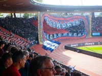 ホームチームの試合開始直前（選手入場時）の サポーターによるパフォーマンス