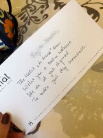 ホテルからのメッセージ