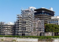 原爆ドーム、補修作業中