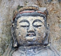 古園大仏の顔、拡大
