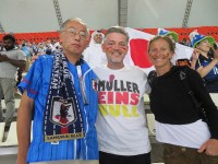 試合終了後、快く記念撮影に応じてくれたドイツ人サポーター