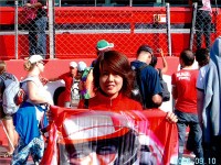 フェラーリのピットを背に1枚