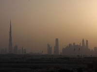 ドバイの夕景（アラビアンパークホテルより）