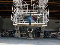ドックインするB747を真正面から