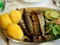 ポルトガル名物のイワシの塩焼き