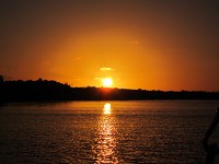 船から見た夕焼け