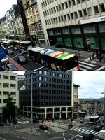 ホテルから見たルクセンブルグ駅周辺の景色。