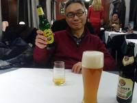 OBBの食堂車のビールはおいしいな