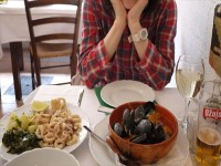 シュペルンのイカ唐揚げとブルデット(アドリア海名物)