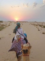 砂漠の夕日
